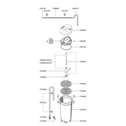 Filtre extérieur avec mousses filtrantes et robinets inférieur 600 l